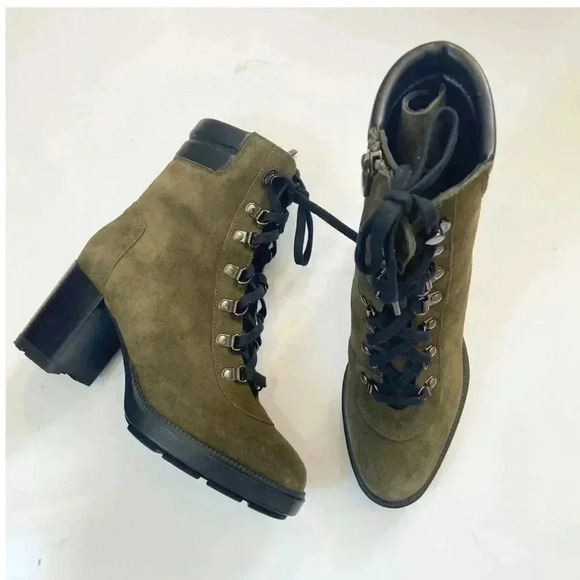 NEW Aquatalia Iriana Waterproof Suede Heeled Lace Up Boot size 7.5 - Picture 1 of 14